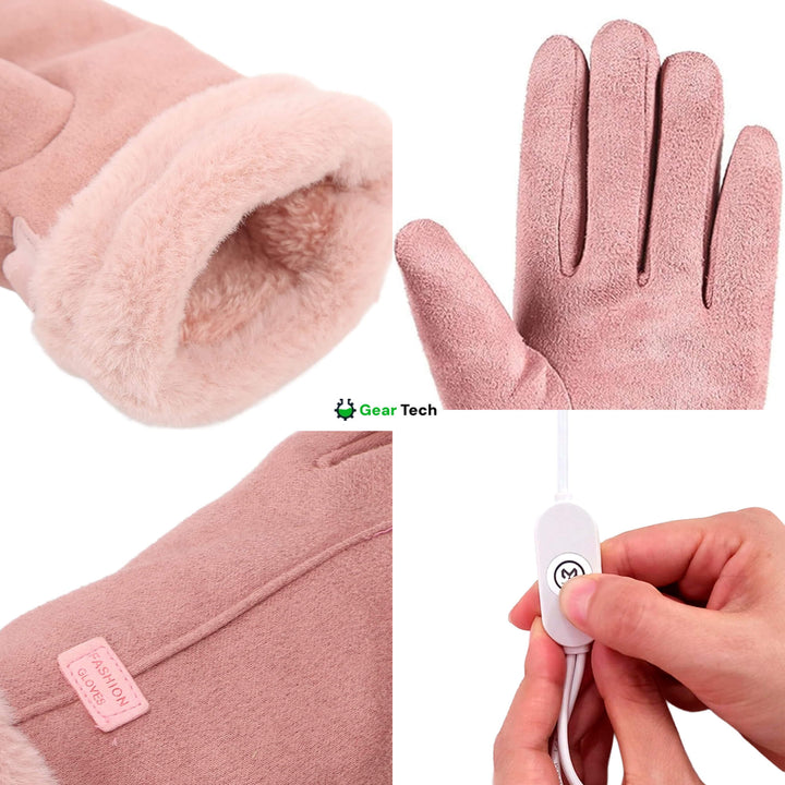 Lisslune | Heated Gloves for Women UK – Ladies Thermal Waterproof Winter Gloves with Touch Screen & USB Rechargeable Warm Design