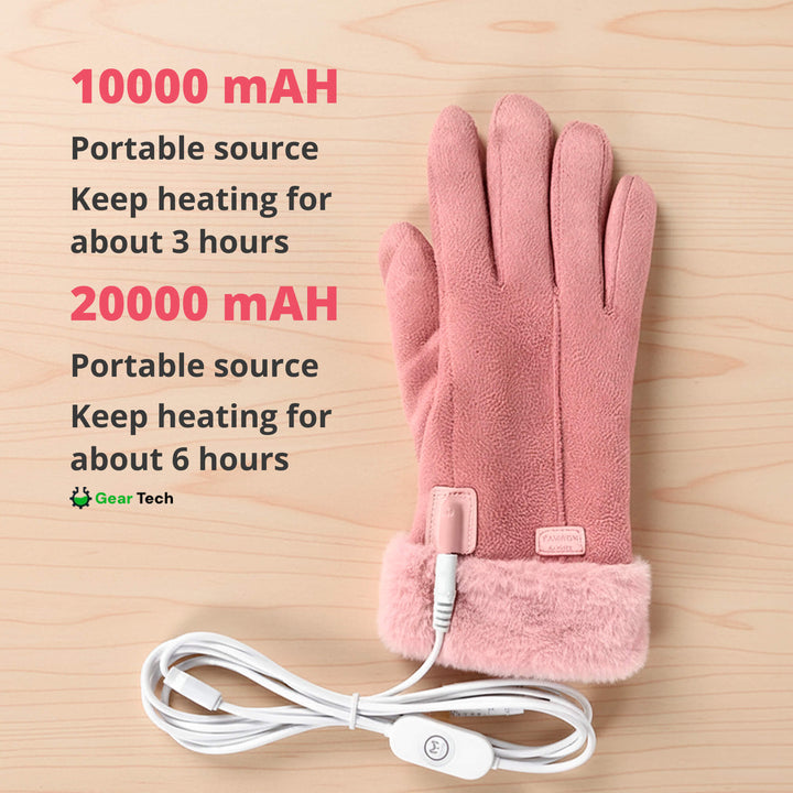 Lisslune | Heated Gloves for Women UK – Ladies Thermal Waterproof Winter Gloves with Touch Screen & USB Rechargeable Warm Design