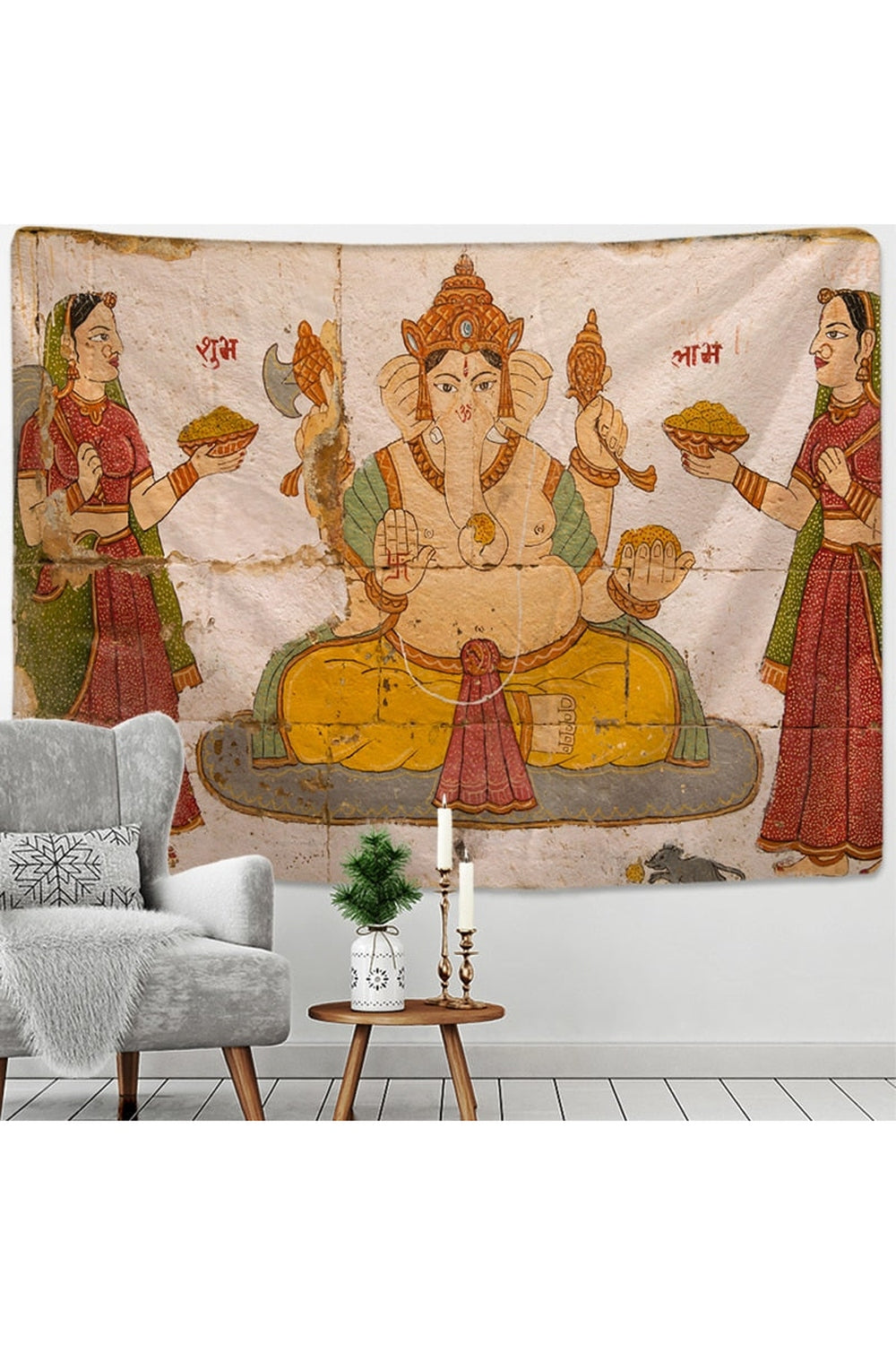 Lisslune | Ganesha Mandala Wall Tapestry