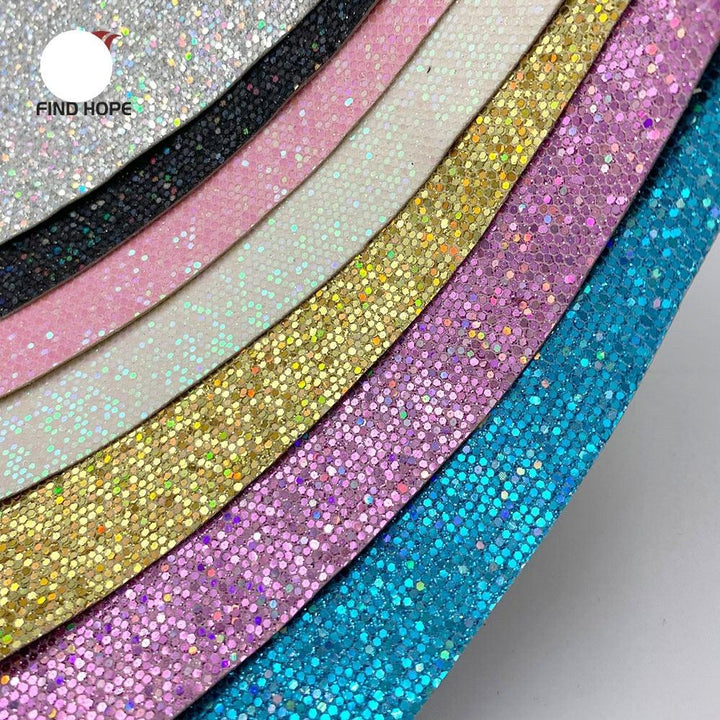 Lisslune | Sparkling Diamond Glitter Synthetic Leather Craft Sheets - Elevate your DIY projects
