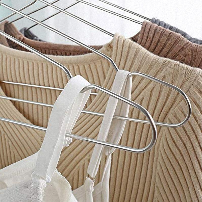 Lisslune | Deluxe Silver Stainless Steel Hanger Set - 20 Pack for Superior Closet Organization