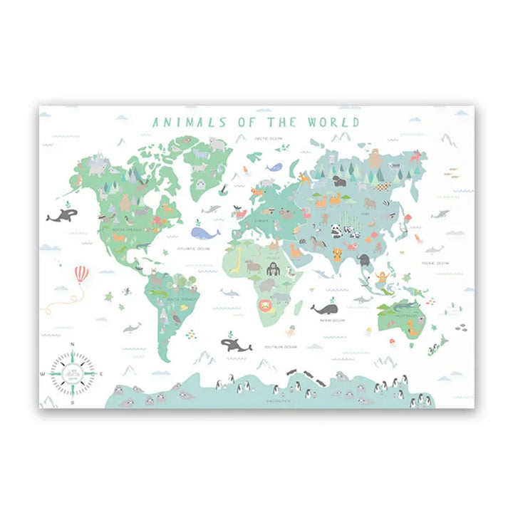 Lisslune | World map canvas poster