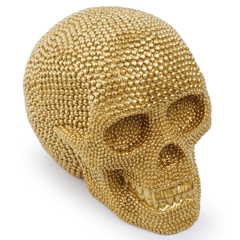Lisslune | BUF Large Silver/Gold Skull Statue Resin Craft Decorative Ornaments Halloween Decoration Sculpture Home Decor Figures