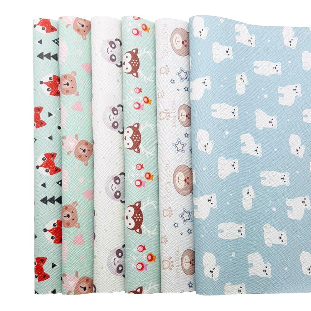 Lisslune | Chic Synthetic Leather Leaves with Luxurious Cartoon Bow Prints for Stylish DIY Creations