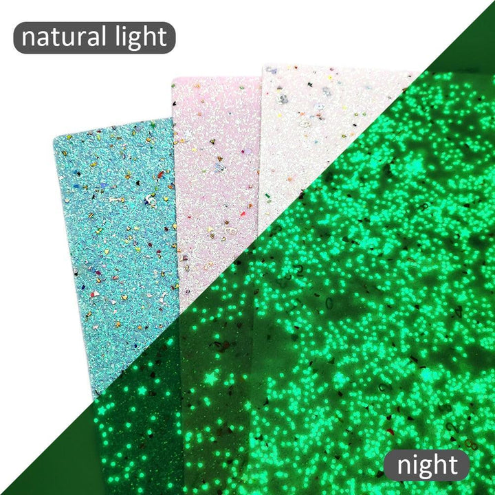 Lisslune | Luminous Sparkle Chunky Glitter Synthetic Leather Fabric - Crafting Magic