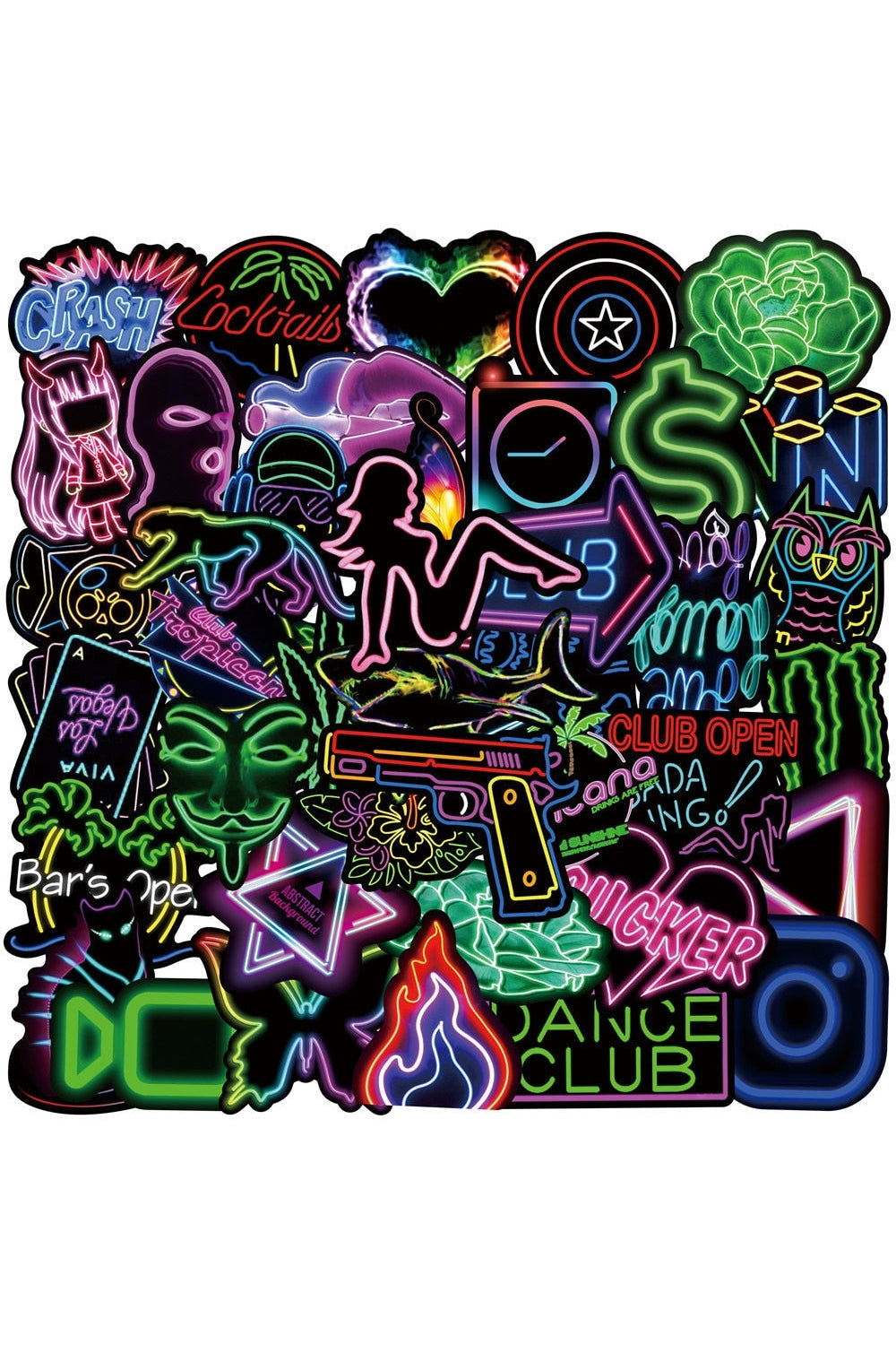 Lisslune | Neon Sign Scrapbooking Stickers