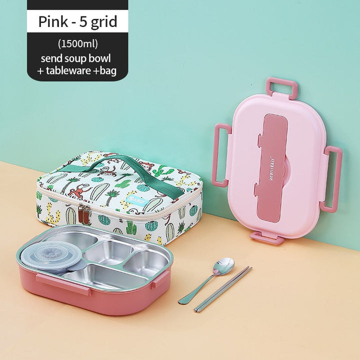 Lisslune | Stainless Steel Multi Compartment Kids Lunch Box