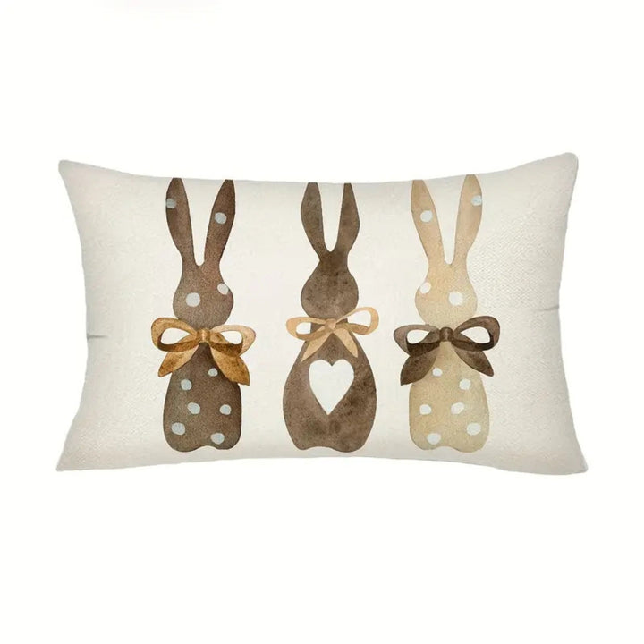 Lisslune | Hemp Three Bunny Cushion Cover