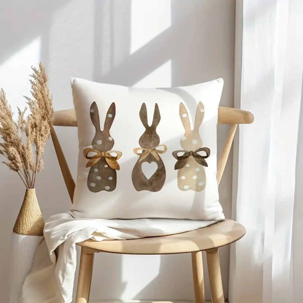 Lisslune | Hemp Three Bunny Cushion Cover