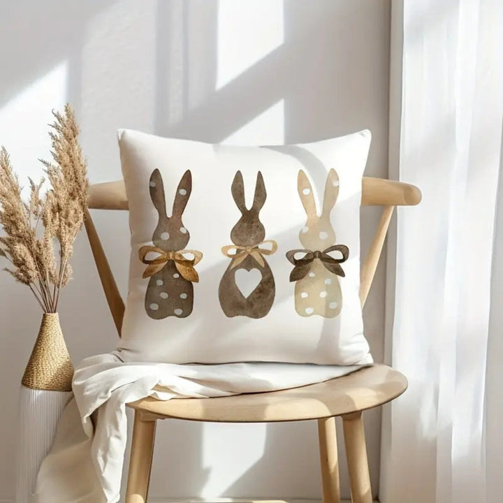 Lisslune | Hemp Three Bunny Cushion Cover