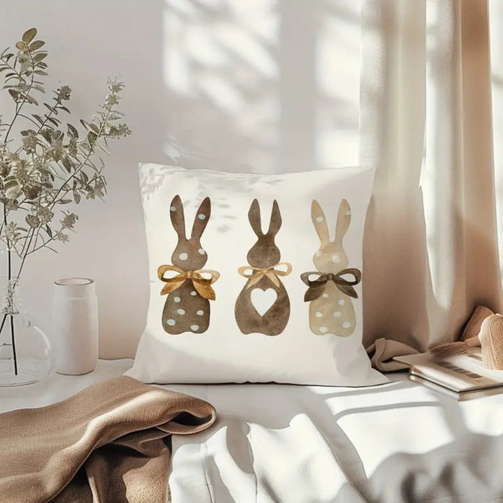 Lisslune | Hemp Three Bunny Cushion Cover