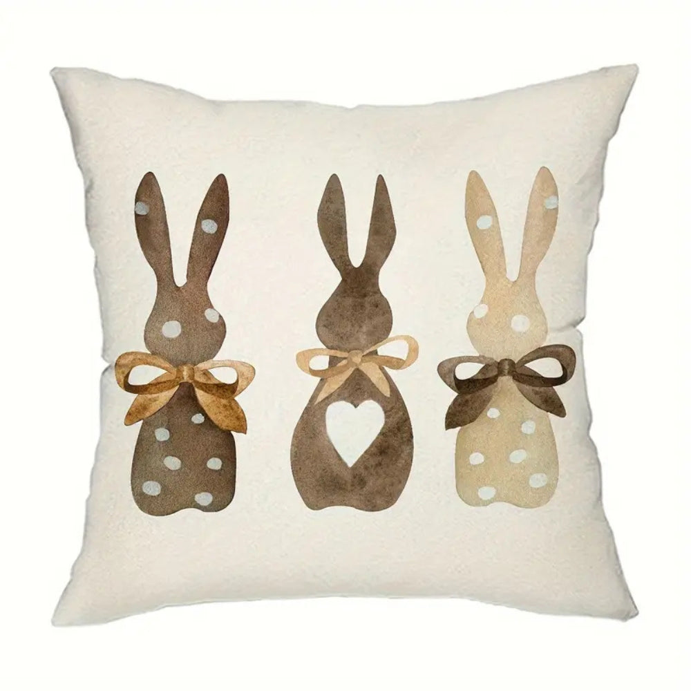 Lisslune | Hemp Three Bunny Cushion Cover