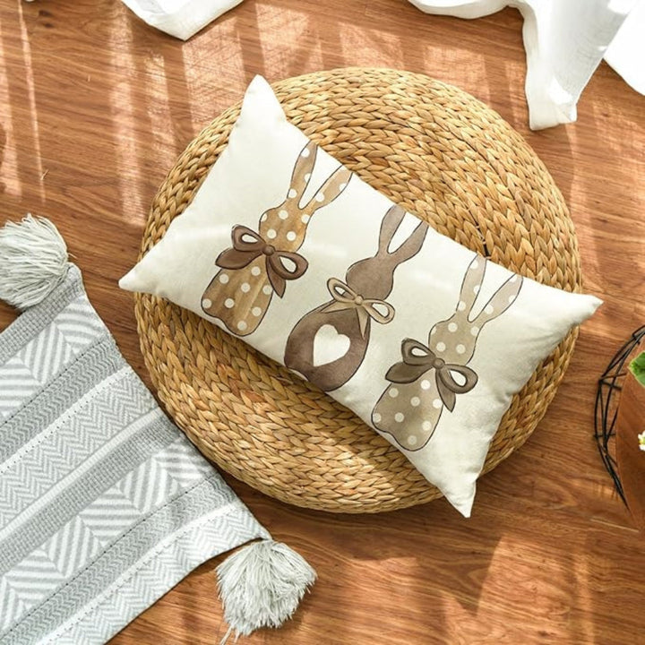 Lisslune | Hemp Three Bunny Cushion Cover