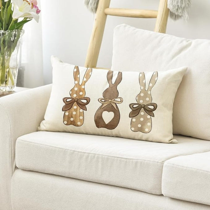 Lisslune | Hemp Three Bunny Cushion Cover