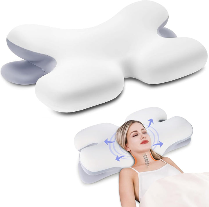 Lisslune | Ergonomic Cervical Pillow | Memory Foam, Neck Support & Ideal for Restful Sleep