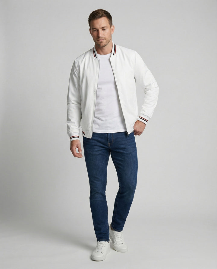 Men's Casual Transition Jacket with Water-Repellent Surface & Stand-Up Collar Lisslune