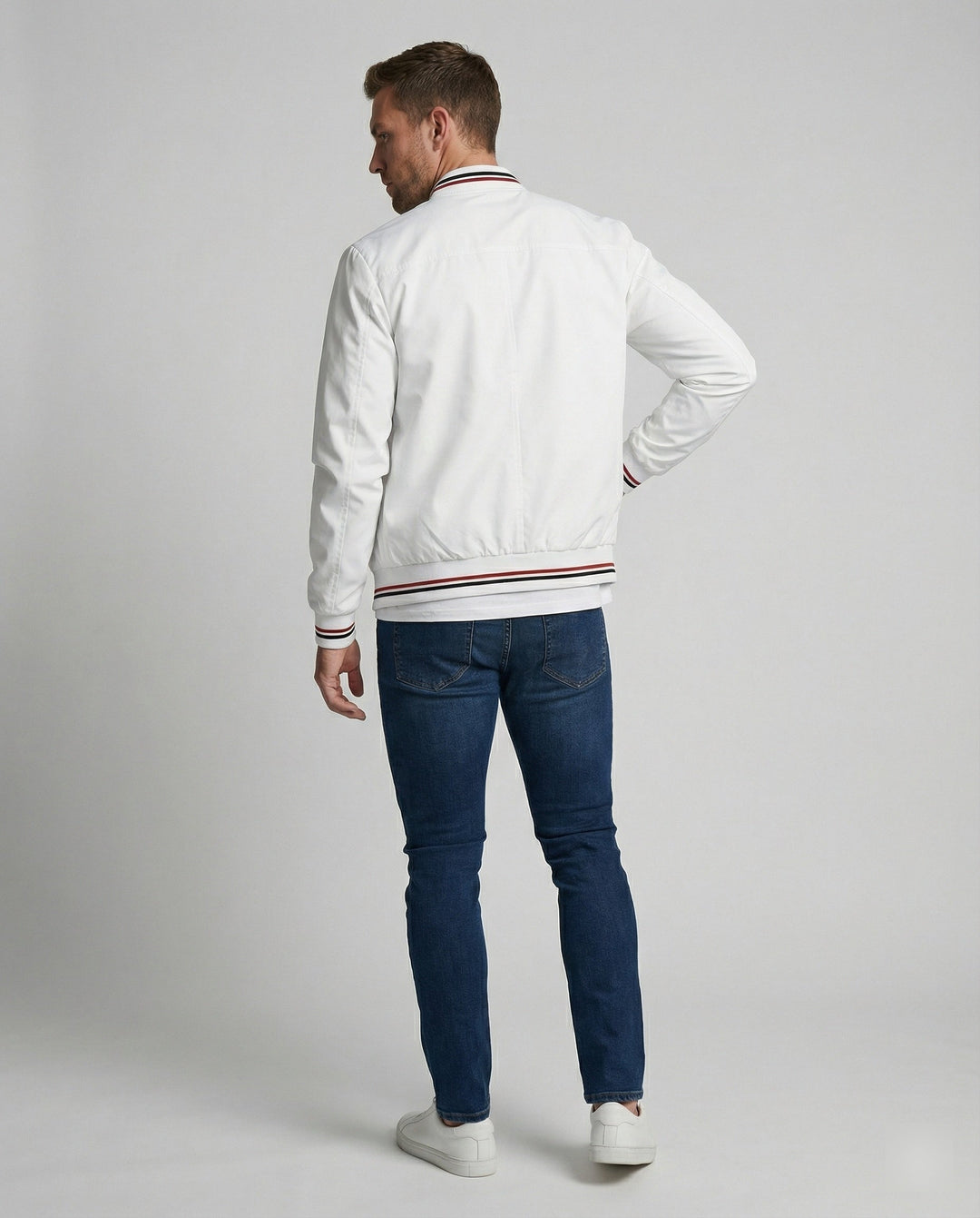 Men's Casual Transition Jacket with Water-Repellent Surface & Stand-Up Collar Lisslune