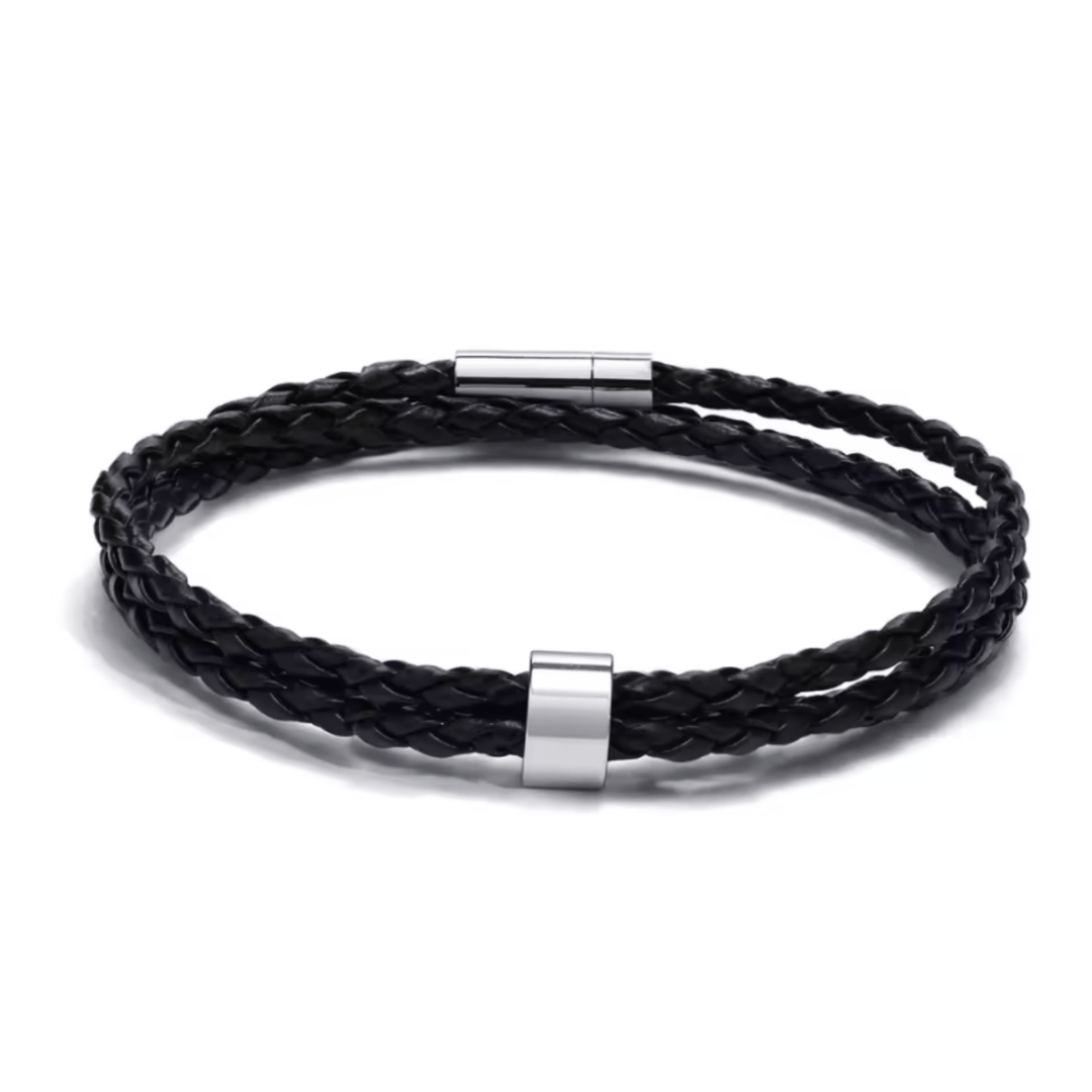 Lisslune | Men's braided bracelet with personalized name beads