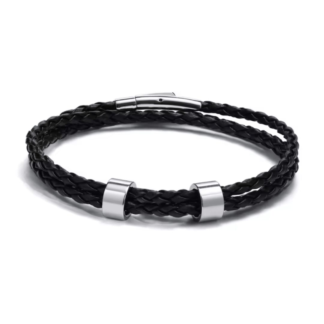Lisslune | Men's braided bracelet with personalized name beads