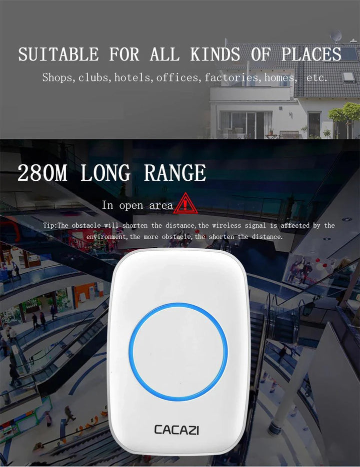 Lisslune | Advanced Customizable Wireless Motion Sensor Doorbell with Extensive Detection Capability