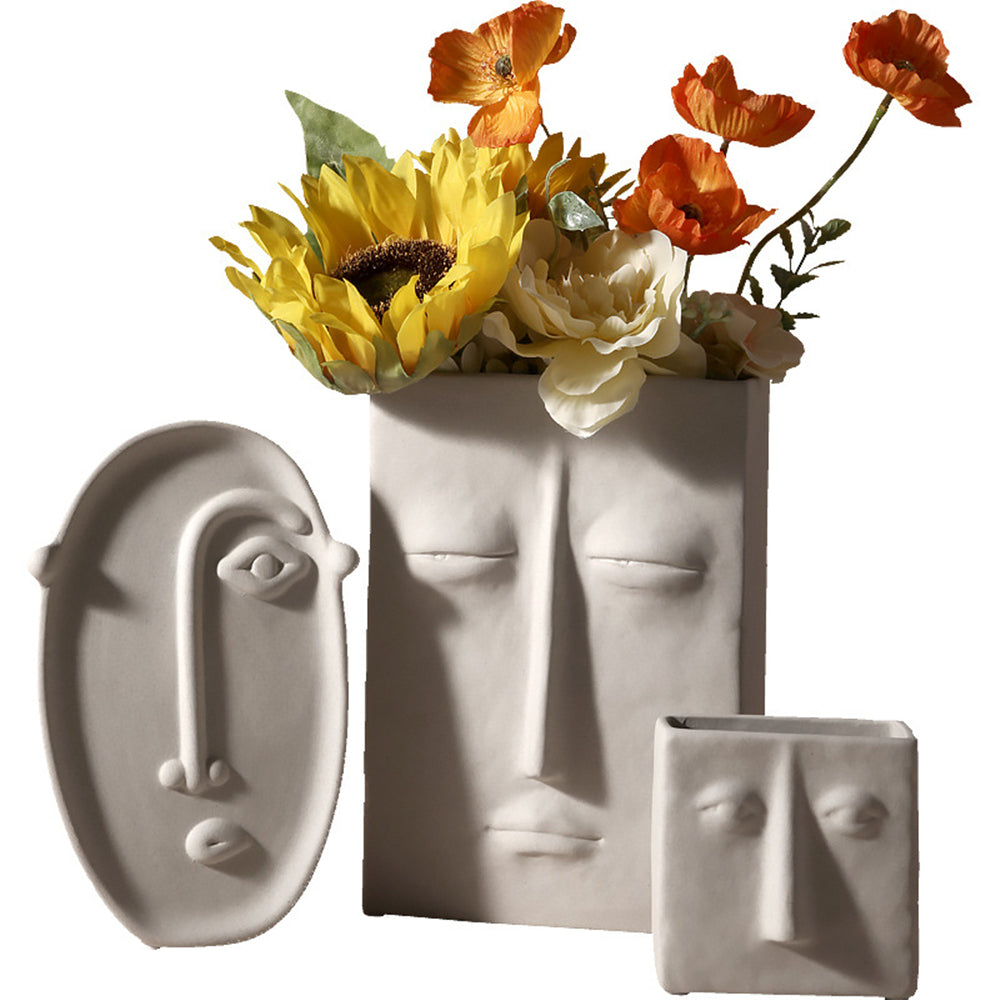 Lisslune | FaceForm Sculptural Floor Vase – Modern Artistic Accent