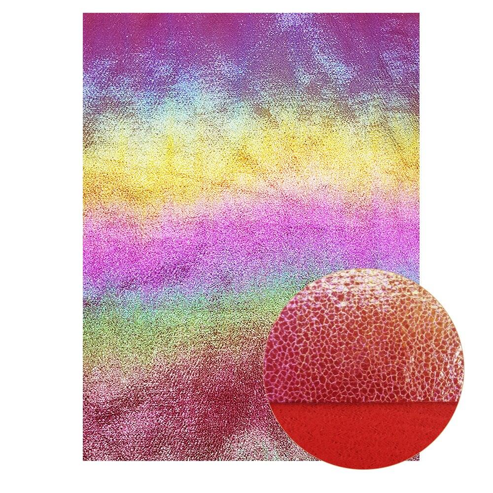 Lisslune | Shiny Red Chunky Glitter Craft Fabric Sheets - A4 Size for DIY Projects