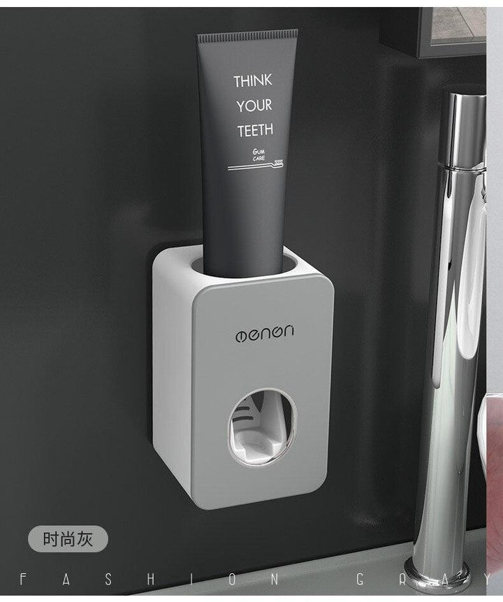 Lisslune | Smart Oral Care Duo: Automatic Toothpaste Dispenser and Wall-Mounted Toothbrush Holder Set