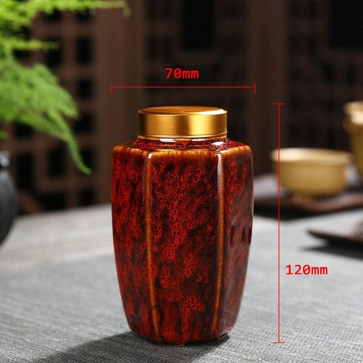 Lisslune | Elegant Vintage Chinese Ceramic Tea Storage Containers - Set of 2 in Green & Black