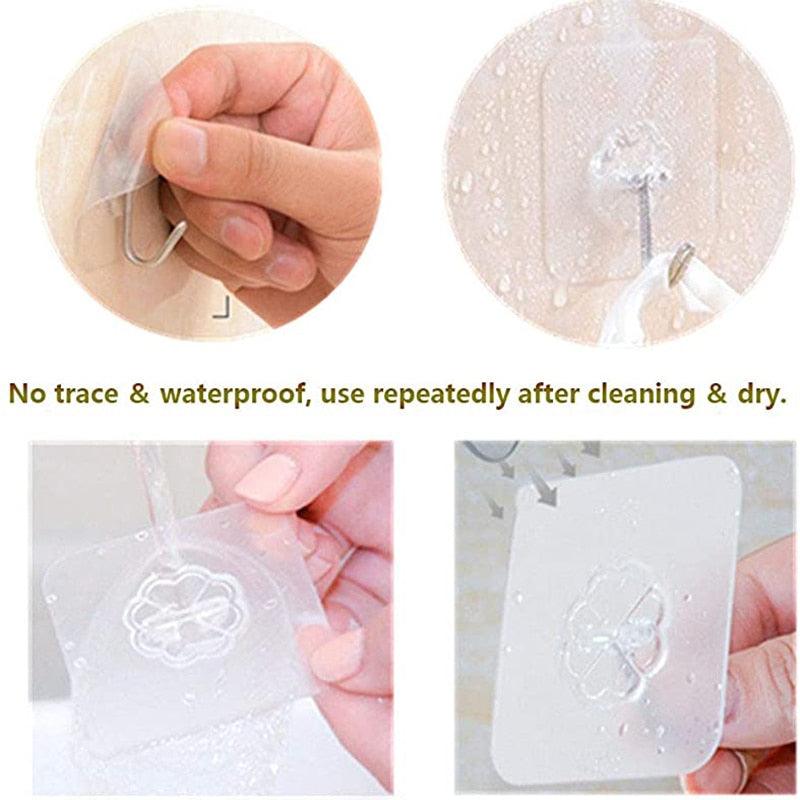 Lisslune | Transparent self-adhesive hook collection for effortless home organization (1-30 pieces)