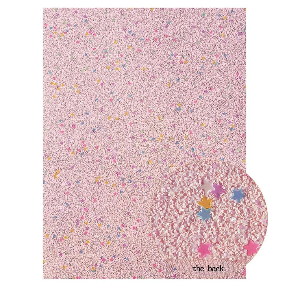 Lisslune | Glittering Pink Snake Print Synthetic Leather Craft Sheets for Creative Projects