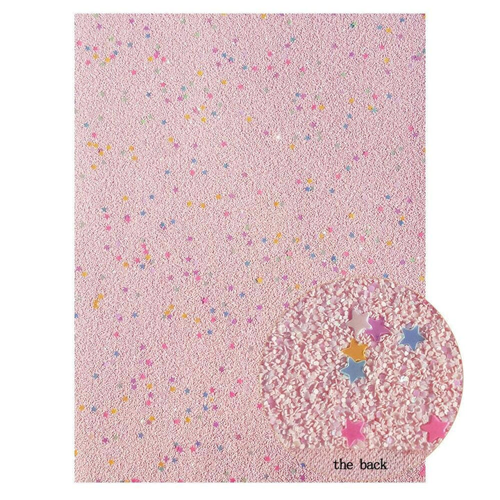 Lisslune | Glittering Pink Snake Print Synthetic Leather Craft Sheets for Creative Projects