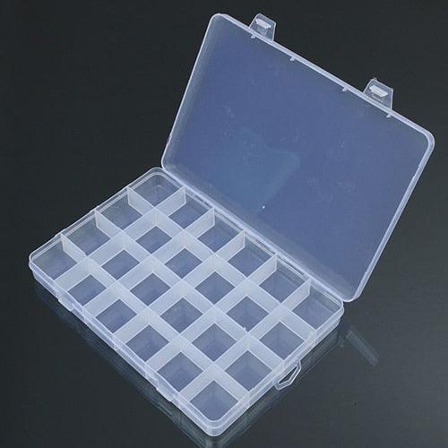 Lisslune | Jewelry storage organizer with 24 compartments and secure snap closure lid