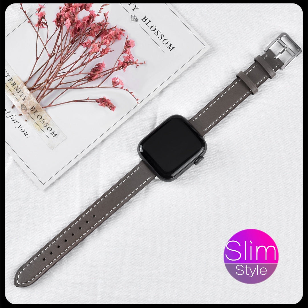 Lisslune | Leather strap for Apple Watch 42mm 38mm Series 3 4 5 6 SE 7 41MM 45MM