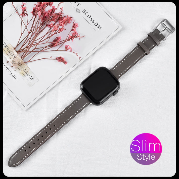 Lisslune | Leather strap for Apple Watch 42mm 38mm Series 3 4 5 6 SE 7 41MM 45MM