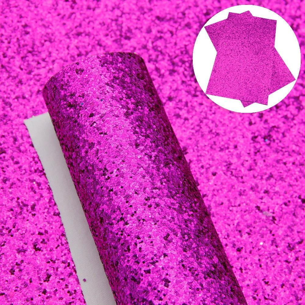 Lisslune | Glamorous Chunky Glitter Synthetic Leather Sheets - Ultimate DIY Craft Material