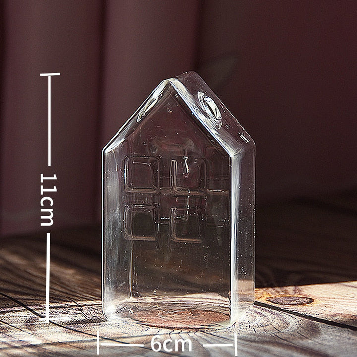 Lisslune | Simple Mini House Glass Flower Vase