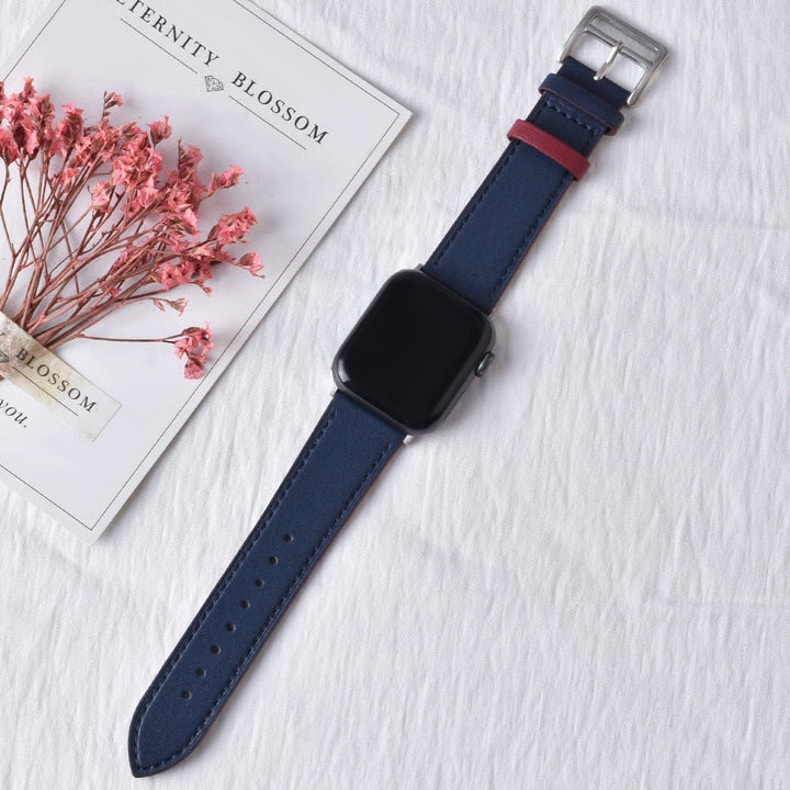 Lisslune | Leather strap for Apple Watch 42mm 38mm Series 3 4 5 6 SE 7 41MM 45MM