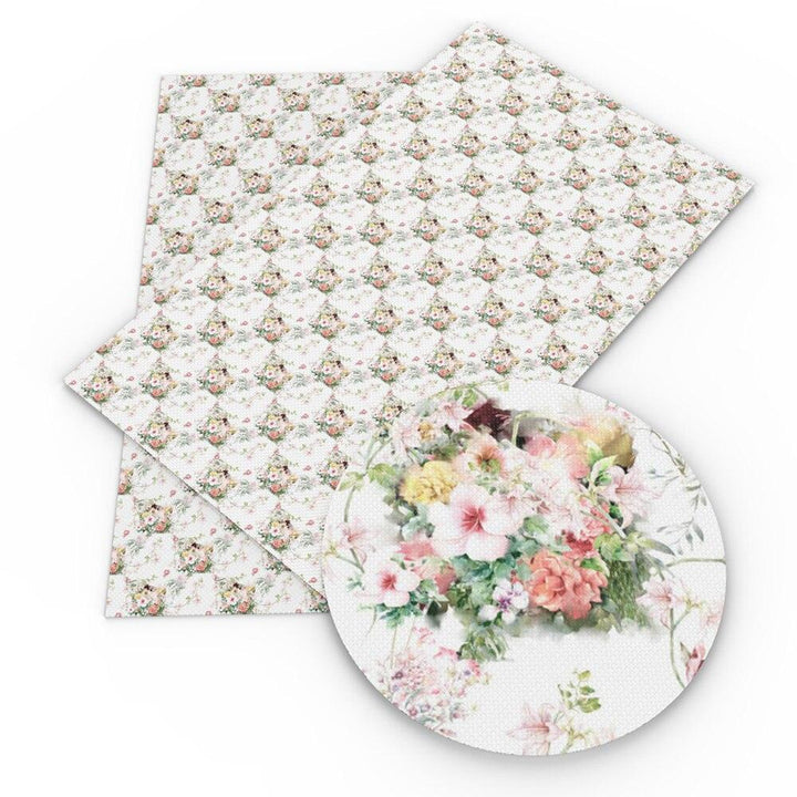 Lisslune | Vibrant Geometric Floral Synthetic Leather Craft Sheet - Enhance Your DIY Projects