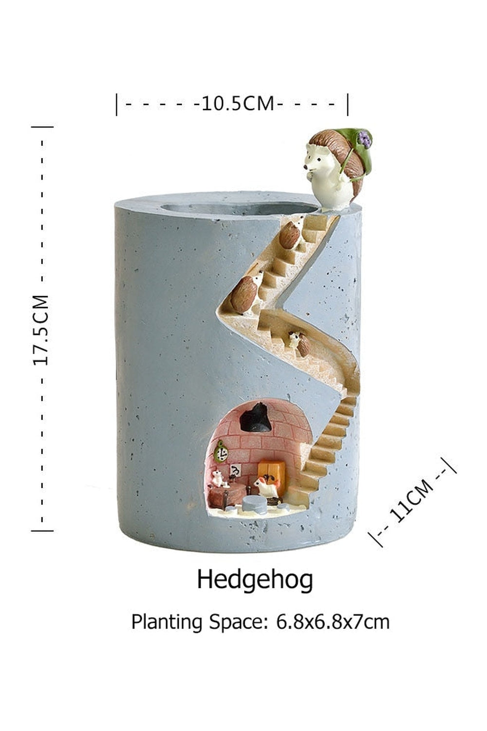 Lisslune | Hedgehog figurines flower pot