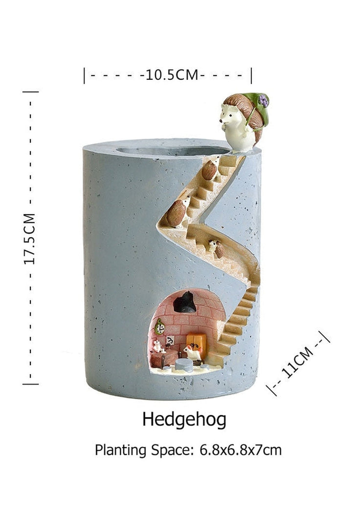 Lisslune | Hedgehog figurines flower pot