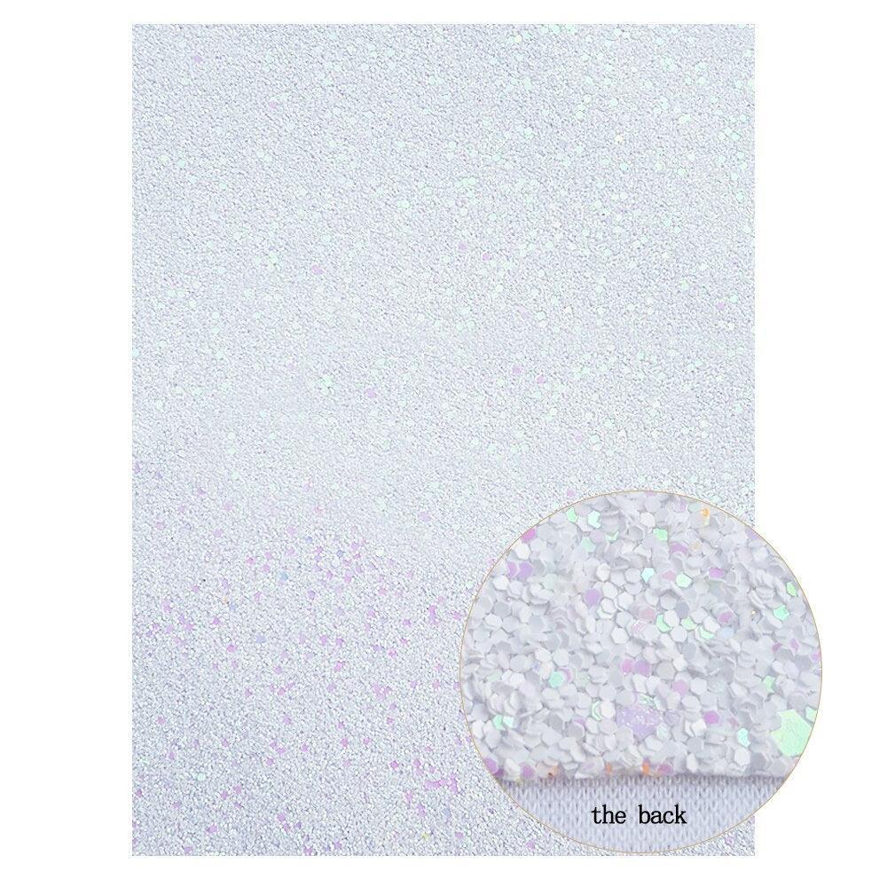 Lisslune | Glittering White Chunky Glitter Fabric Sheets for Stunning DIY Masterpieces