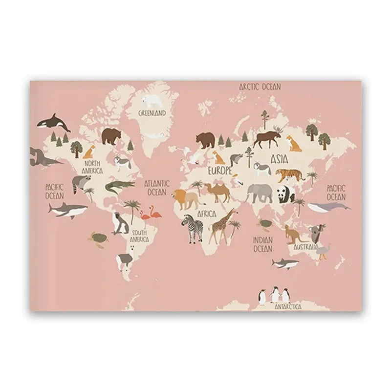 Lisslune | World map canvas poster