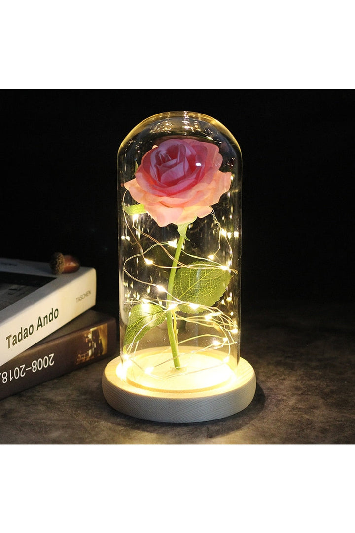 Lisslune | illuminated enchanted rose lamp