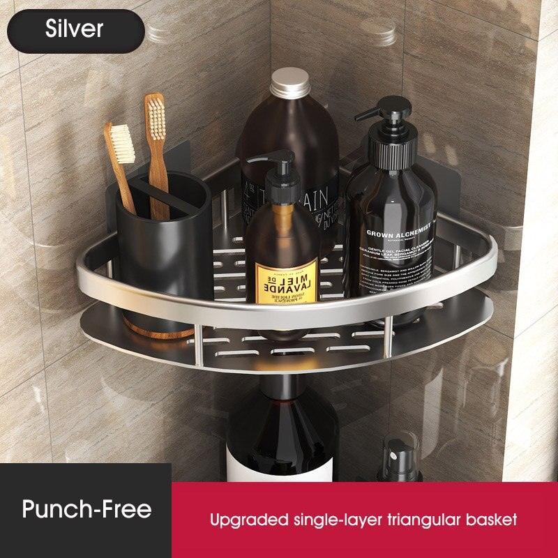 Lisslune | Stylish Wall-Mounted Space Aluminum Shower Organizer: Premium Bathroom Caddy