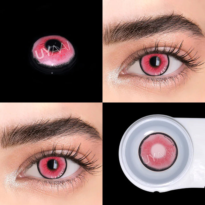 Rynx | 1 Pair Pink Lenses Anime Accessories Colored Contact Lenses Anime Lenses Spider Lenses Purple Lenses Cosplay Lenses