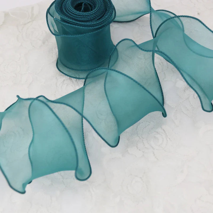 Rynx | 60mm Wave Silk Gauze Ribbon for Hair Ornaments Gift Wrapping Decorative Laces