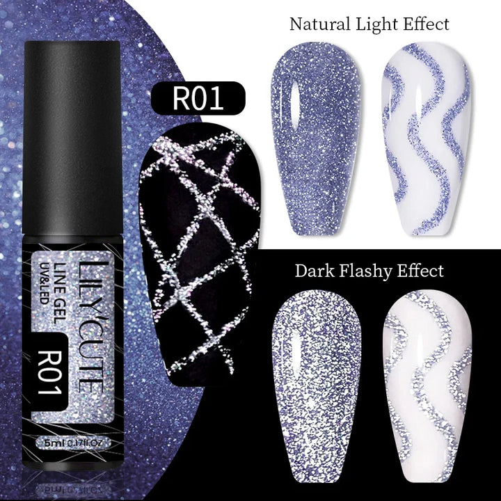 Rynx | 5ml Line Nail Art Polish Liner Pen Gel with Brush Varnish Semi Permanent Gel Nail Polish Wire Drawing Line Nail Art Tool