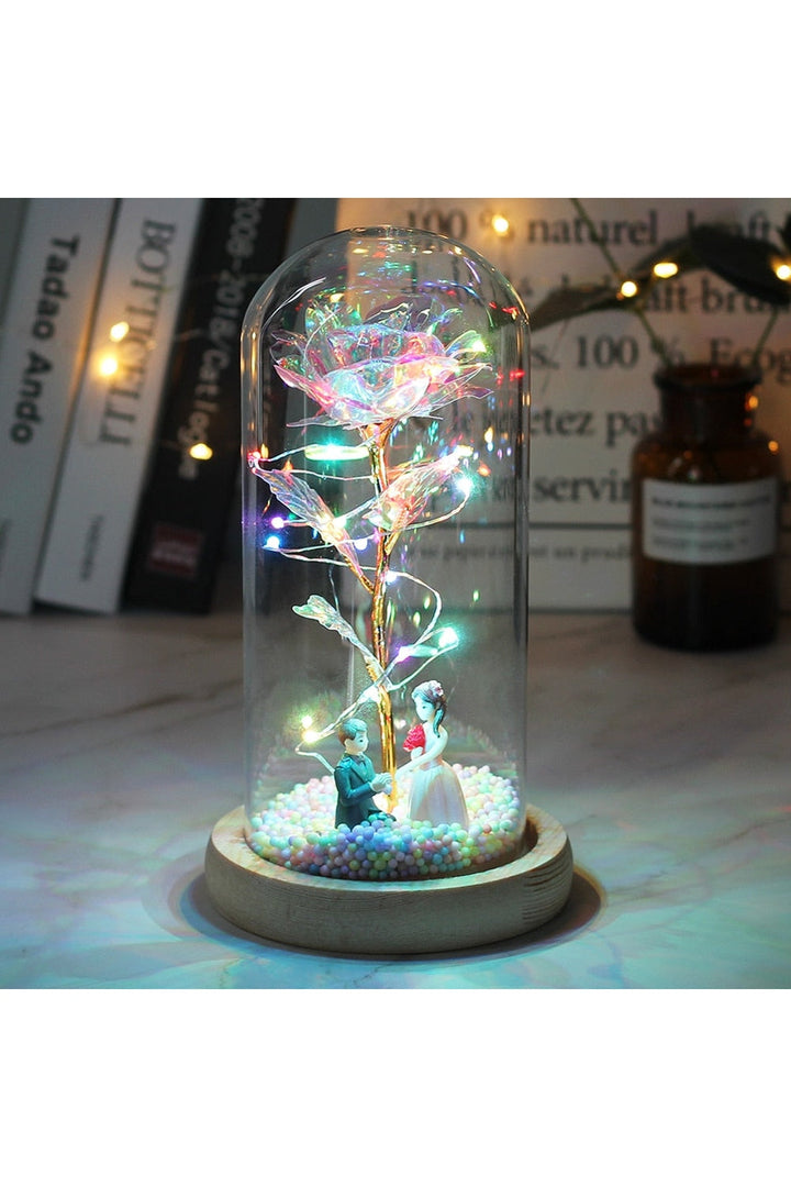 Lisslune | illuminated enchanted rose lamp
