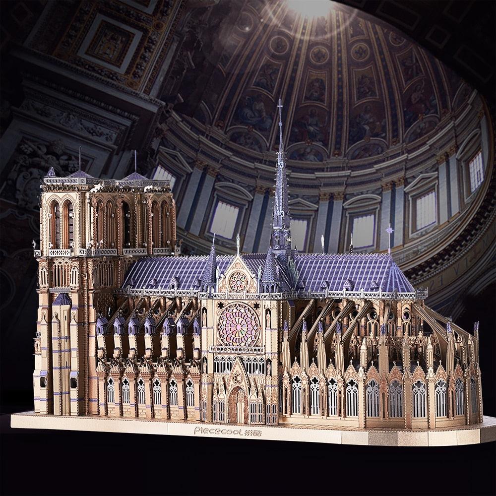 Lisslune | Notre Dame Cathedral 3D Metal Puzzle Kit for Adults - Engaging DIY Assembly Experience