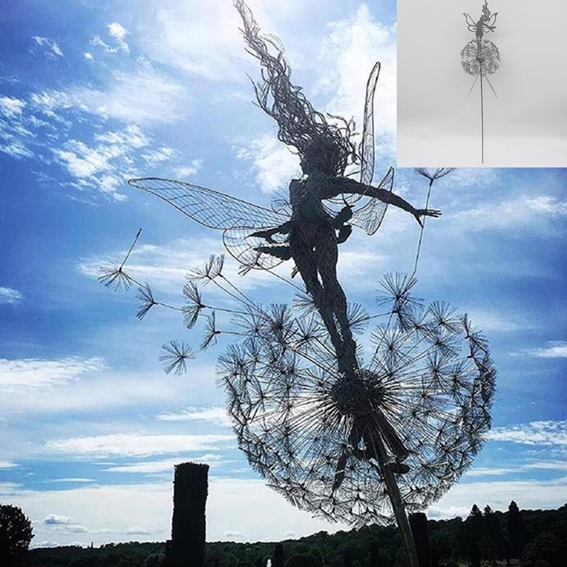 Lisslune | Fairies and Dandelions Dancing Together Sculpture for Outdoor Garden